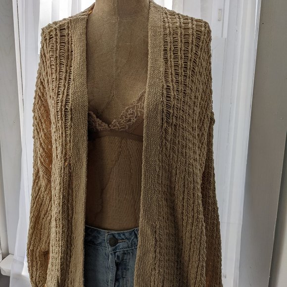 hollister tan knit cardigan size medium - Picture 1 of 3